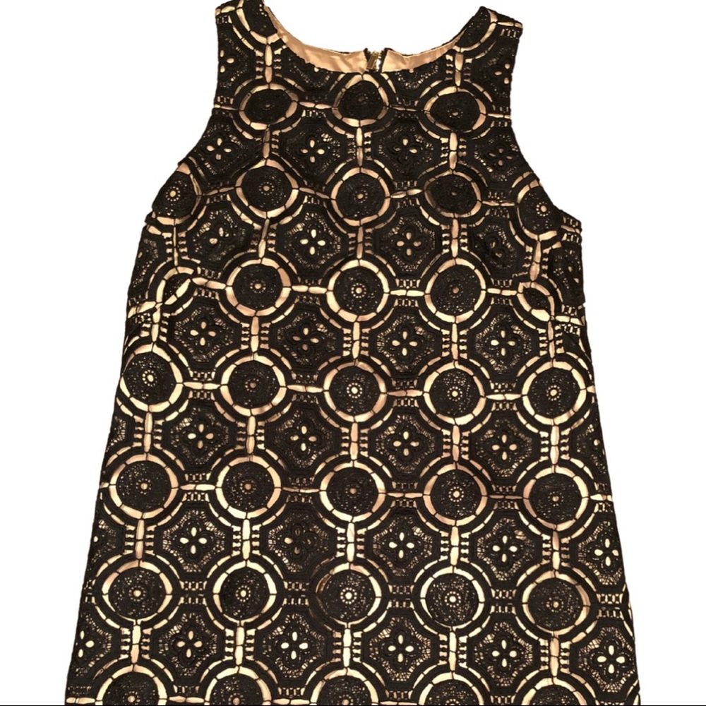 Eliza J. Black Geometric Design Sleeveless Sheath Dress